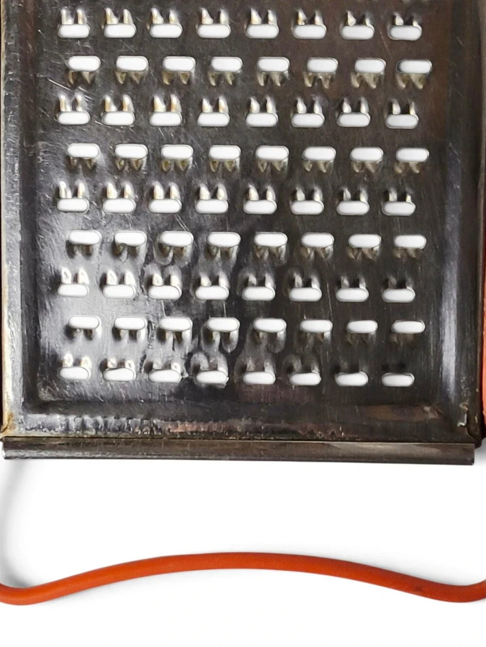 Vintage Worn Rostfrei Flat Red Grater Zester Vinyl Plastic Handle Deco Germany